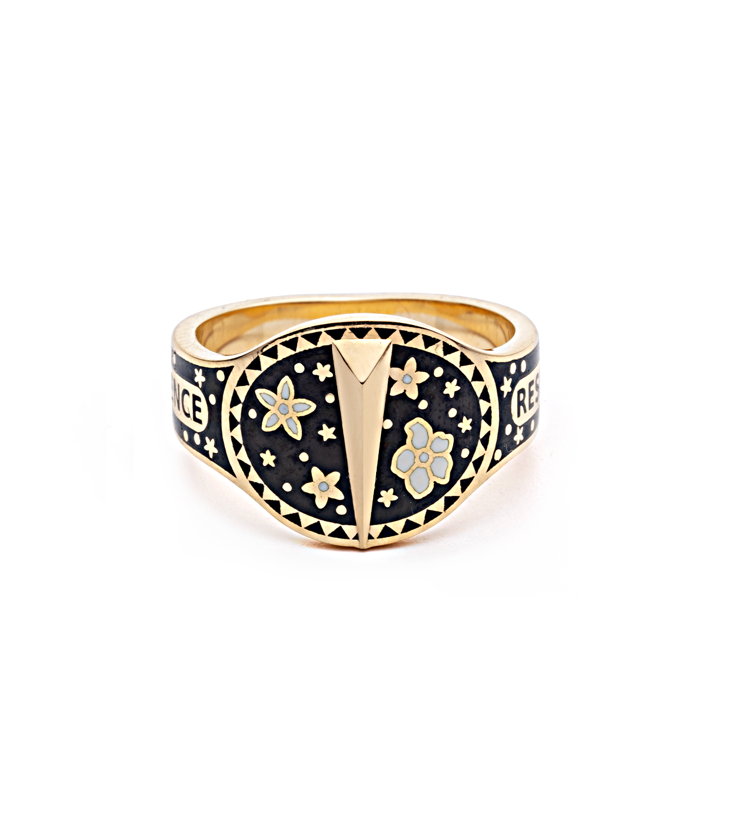 Foundrae Internal Compass Cream Cigar Band Ring