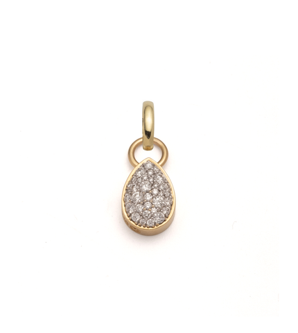 Pave Pear - Forever & Always a Pair : Small Medallion with Oval Pushgate