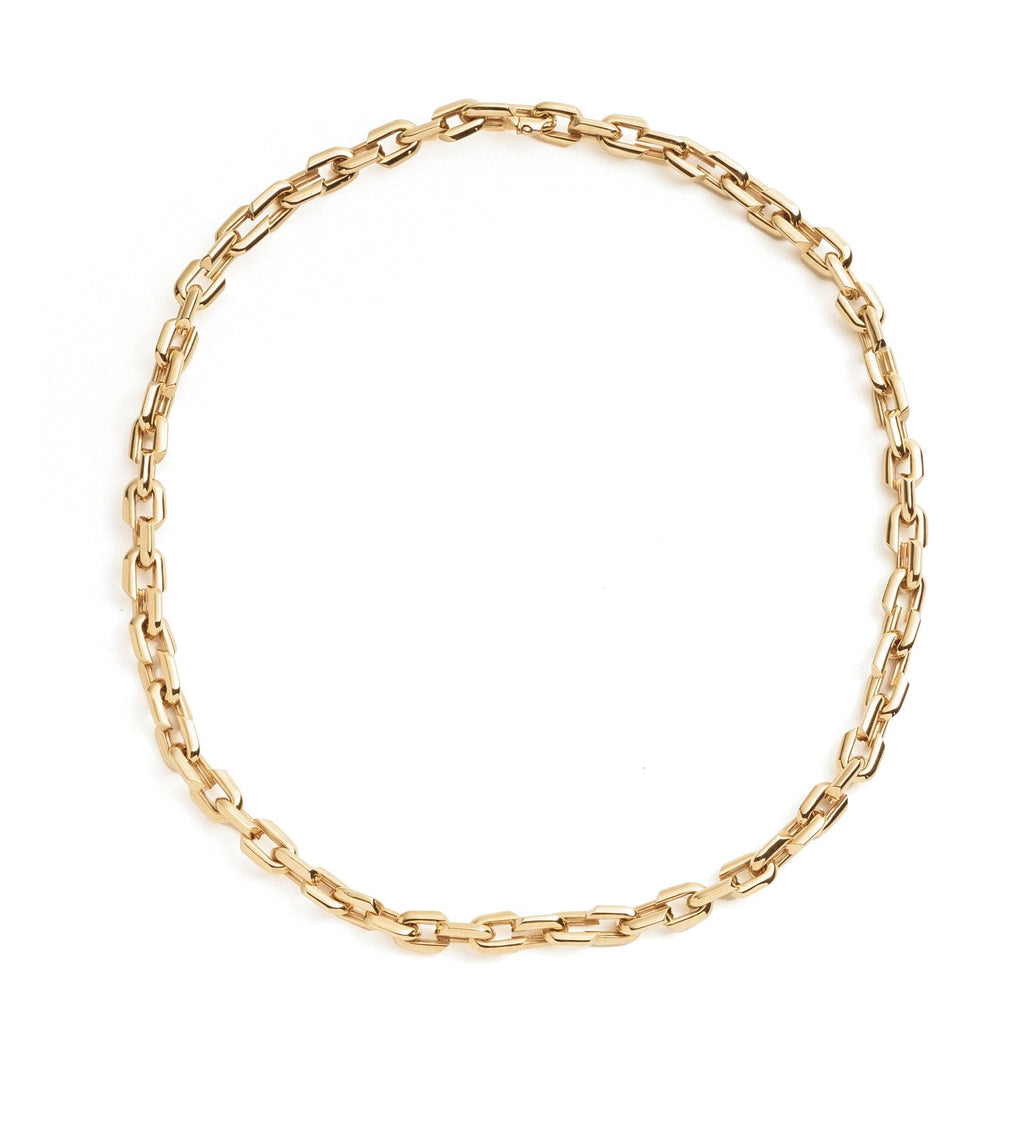 18K Yellow Gold Small Strong Hearts Love Link Chain Necklace – FoundRae