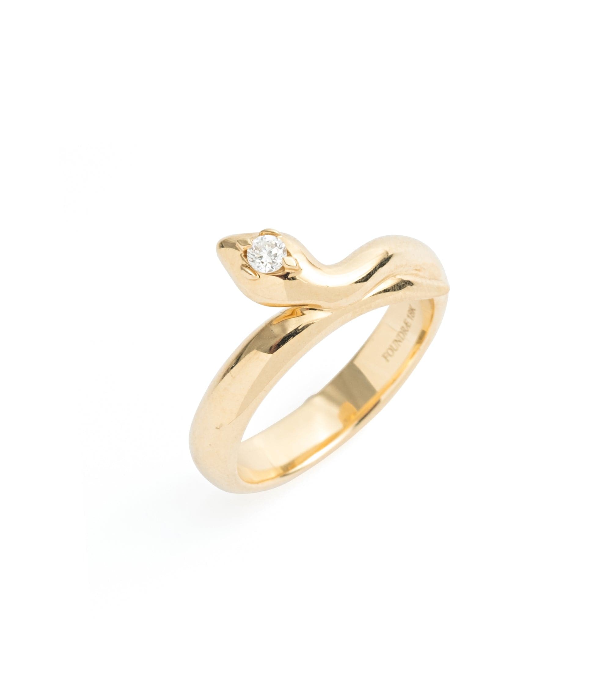 18K Yellow Gold Snake - Wholeness: Bold Polished Bookend Band – FoundRae