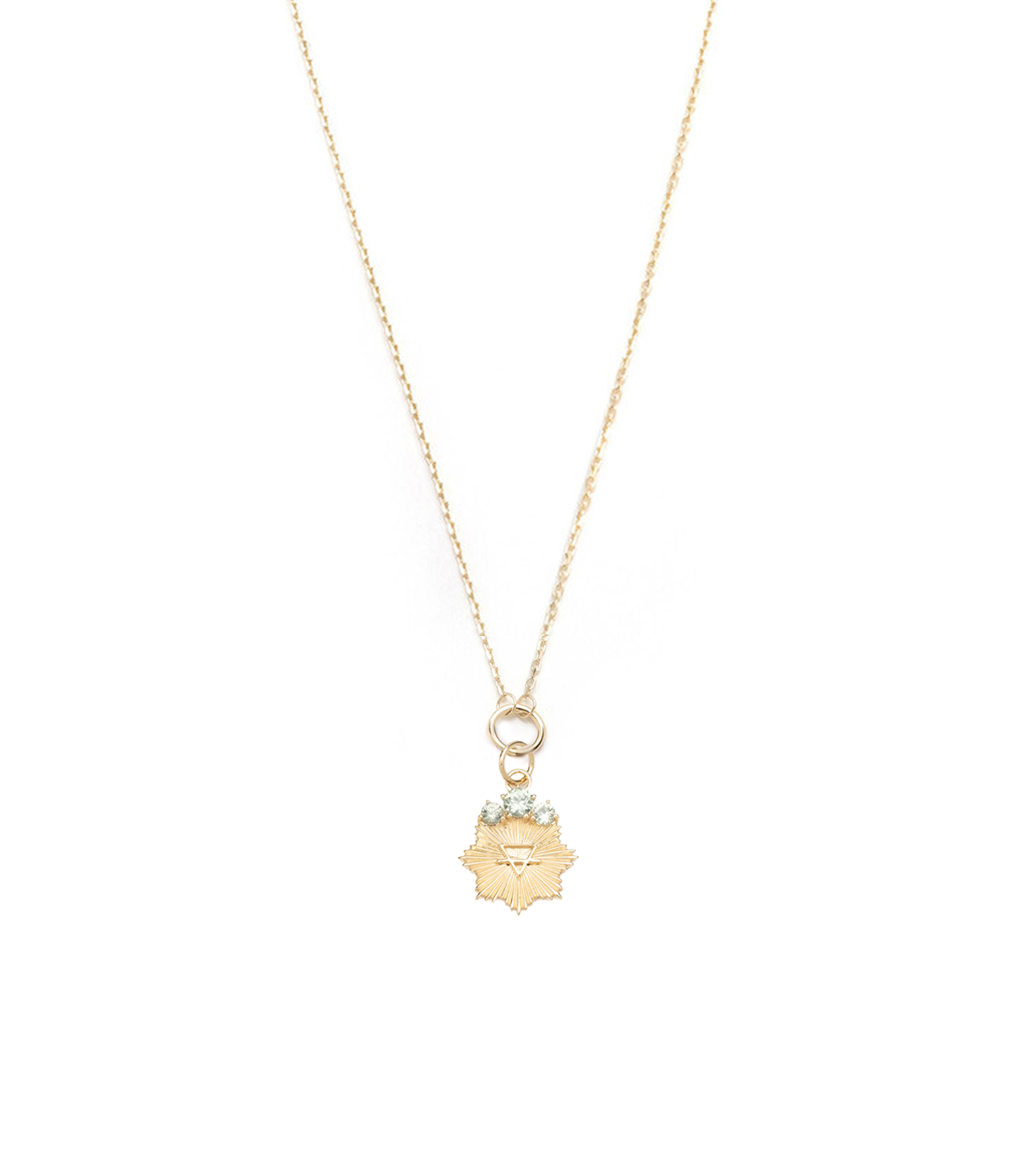 Earth - Astrology :  Miniature Medallion Drop Necklace