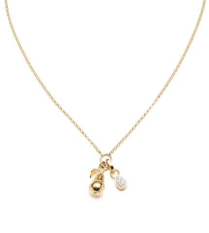 Pear & Pave Pear Story : Fine Belcher Stationary Chain Necklace