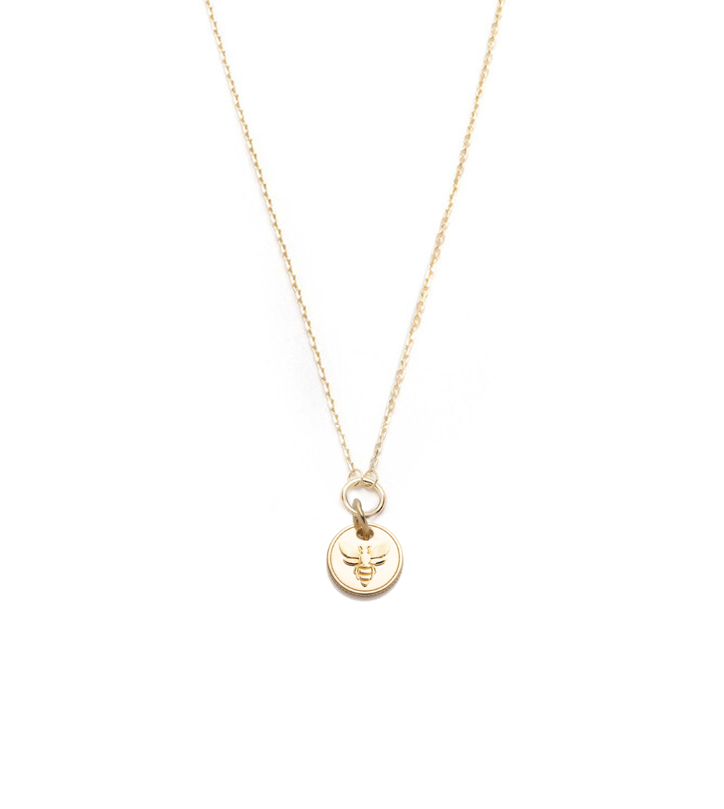 Bee - FoundRae x Every Mother Counts : Miniature Coin Drop Necklace view 1