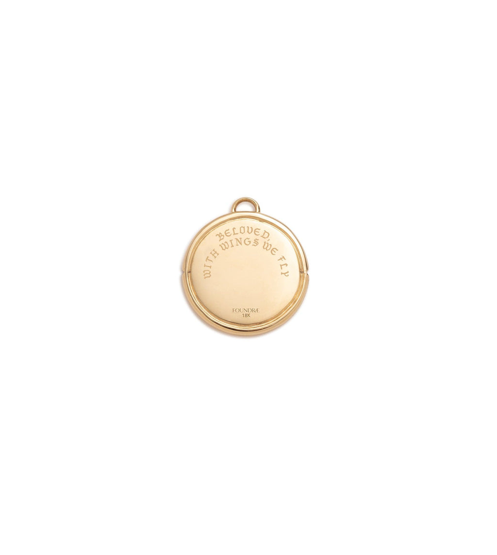 18K Yellow Gold Beloved with Wings We Fly : Large Specialty Medallion with Oval Pushgate – FoundRae