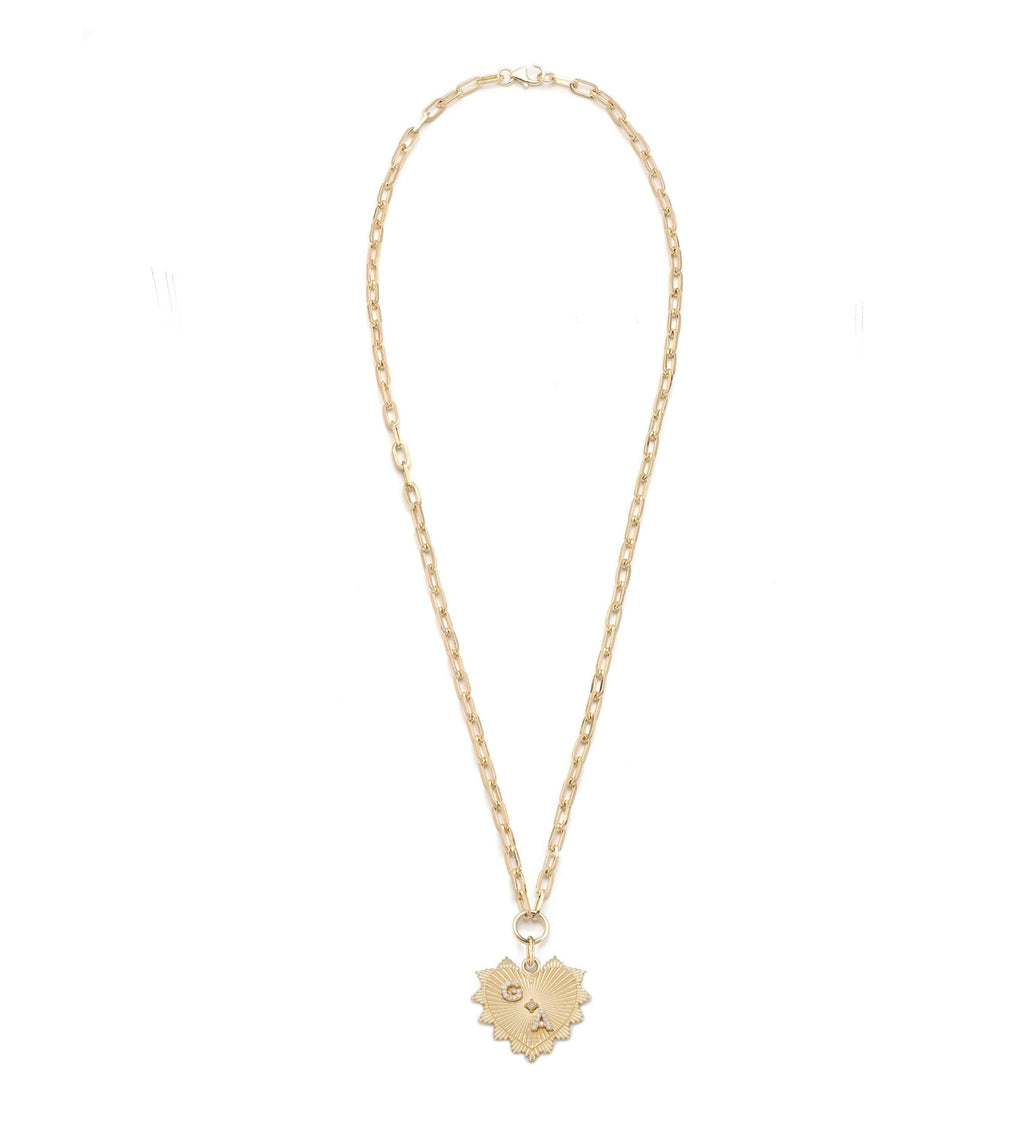 18K Yellow Gold Personalized Medium Heart - Love : Refined Clip Chain Necklace – FoundRae