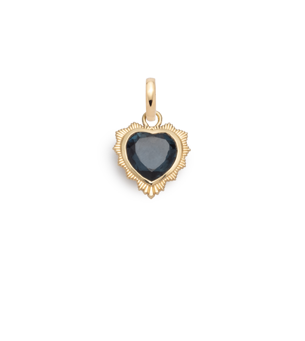 Gemstone Heart - Love : London Blue Topaz Medallion with Oval Pushgate view 1