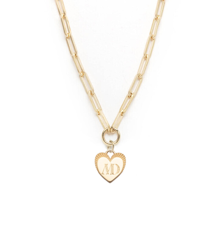 Engravable Heart : Classic Fob Clip Necklace