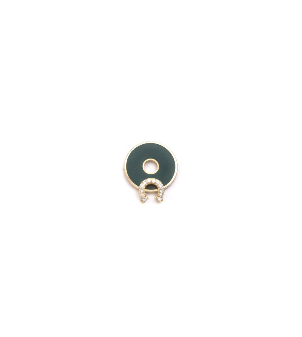 18K Yellow Gold Green Horseshoe - Protection : Champleve Symbol Disk – FoundRae