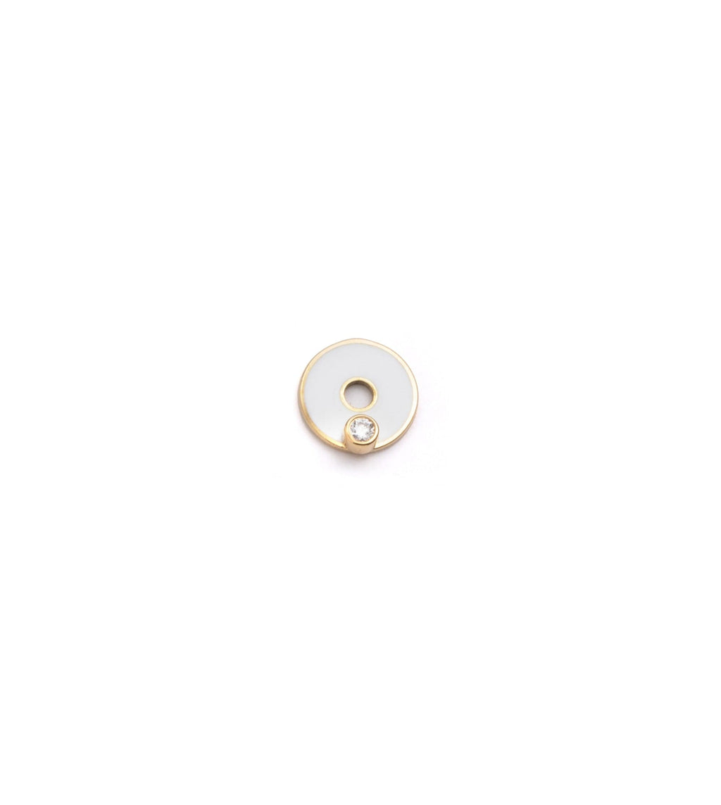 18K Yellow Gold White Diamond : Champleve Symbol Disk – FoundRae