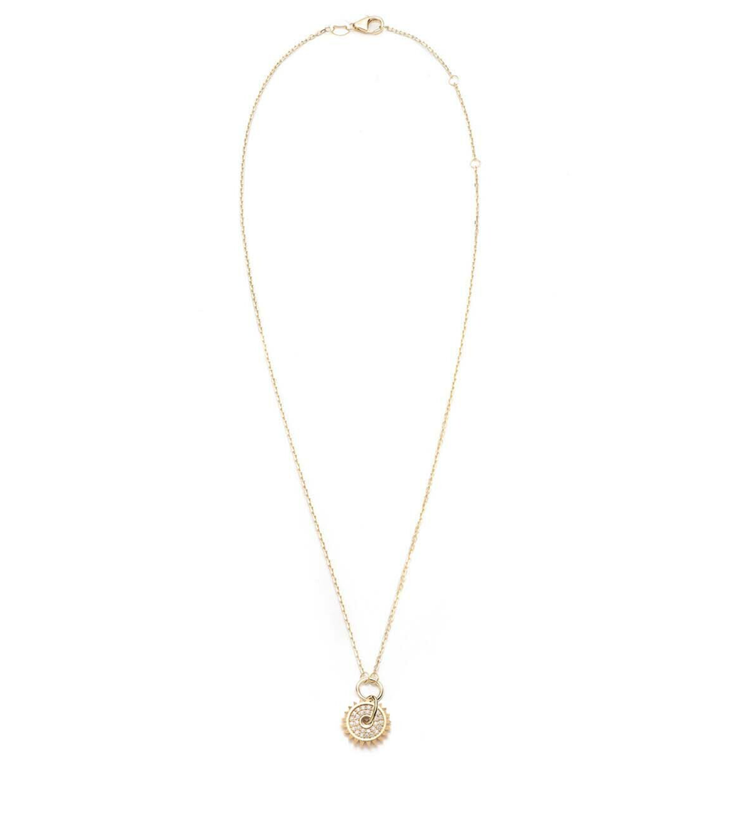 18K Yellow Gold Pave Disk : Disk Drop Necklace – FoundRae