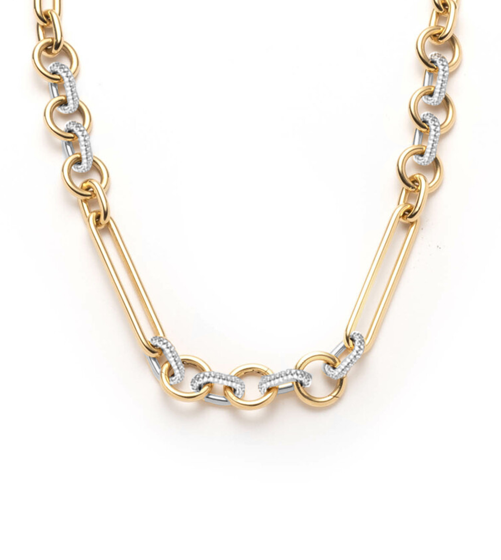 Oversized Pave Feature Mixed Clip Chain view 1