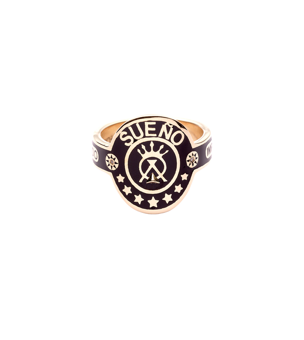 Enamel cigar band on sale ring