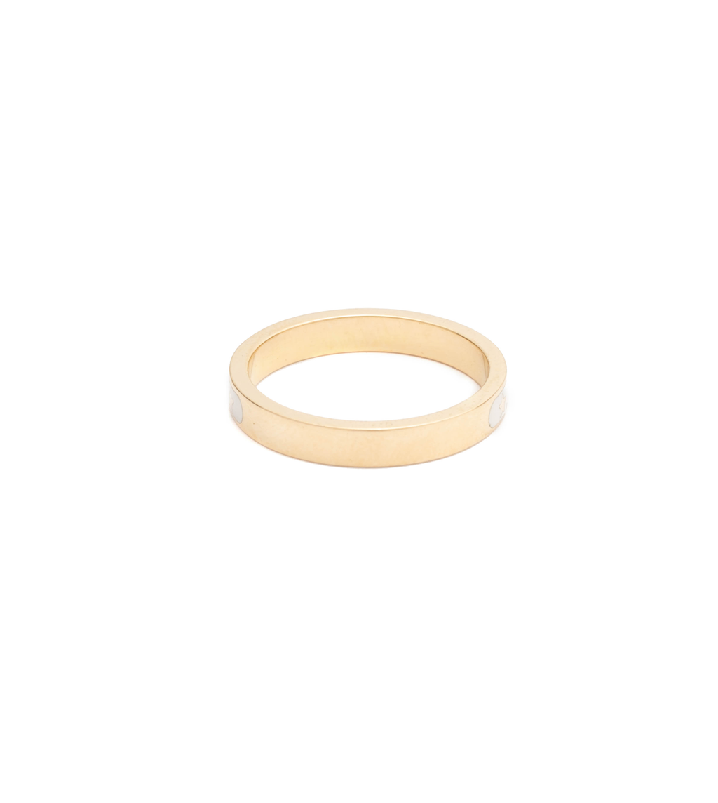 18K Yellow Gold Amate - Love : Thin Champleve Enamel Band – FoundRae