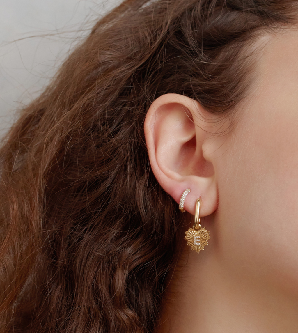 Petite Pave Chubby : Ear Hoop view 2