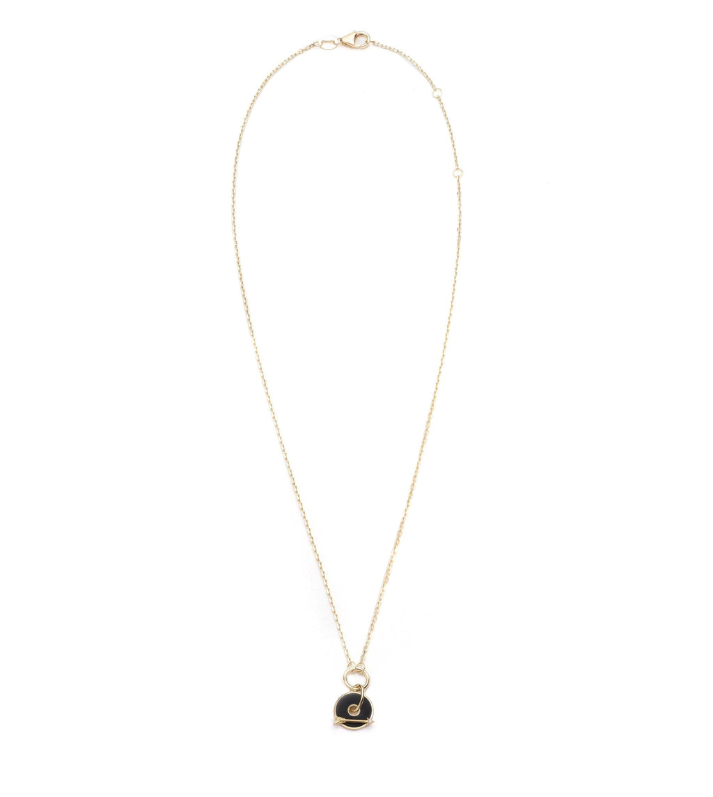 18K Yellow Gold Arrow : Symbol Champleve Enamel Disk Drop Necklace – FoundRae