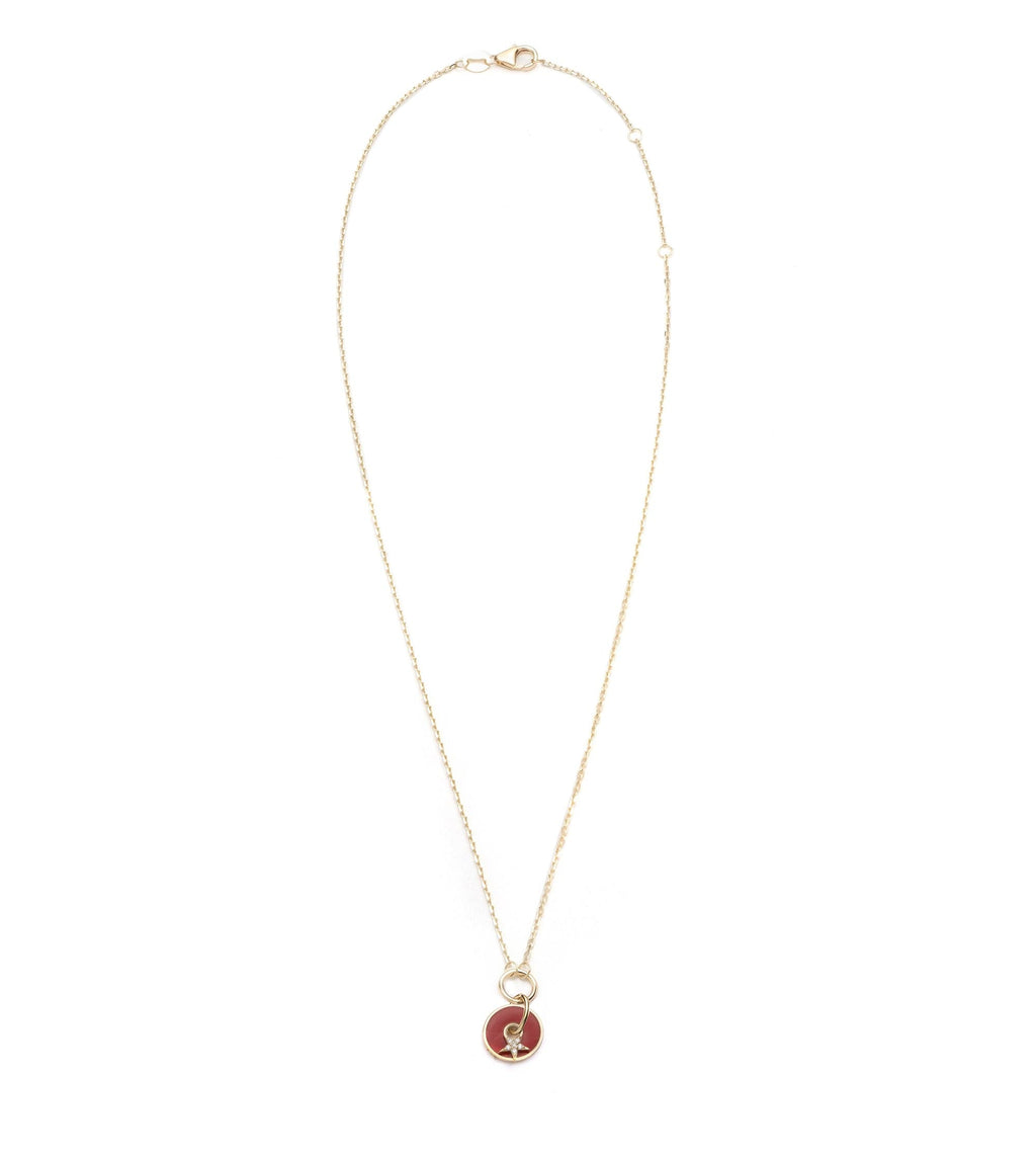 18K Yellow Gold Red Star : Symbol Champleve Enamel Disk Drop Necklace – FoundRae