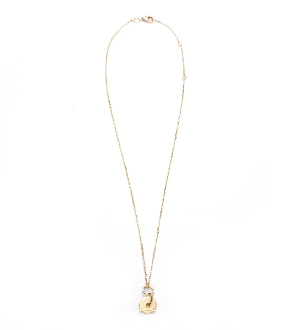 18K Yellow Gold Arrow - Dream : Symbol Disk Drop Necklace – FoundRae