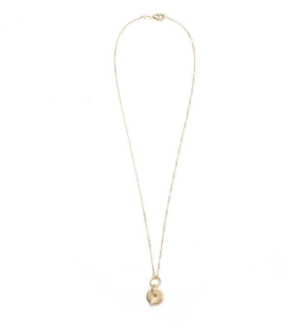 18K Yellow Gold Diamond : Symbol Disk Drop Necklace – FoundRae