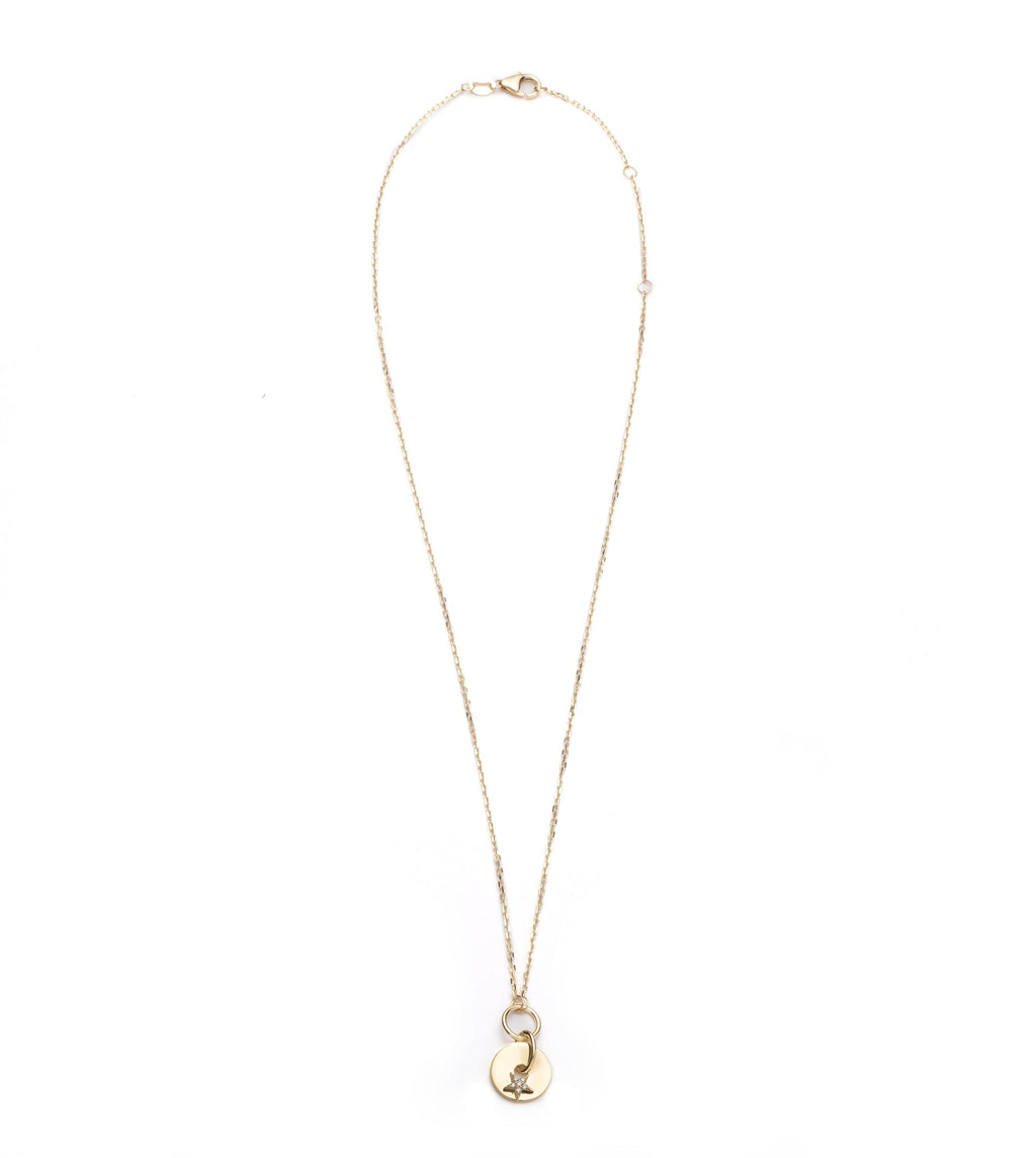 18K Yellow Gold Star - Strength : Symbol Disk Drop Necklace – FoundRae