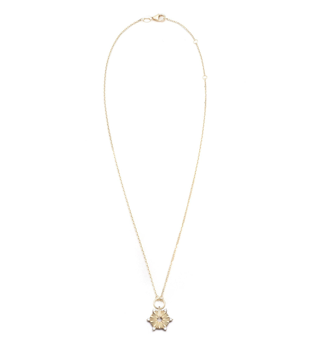 18K Yellow Gold Diamond Element Disk Drop Necklace – FoundRae