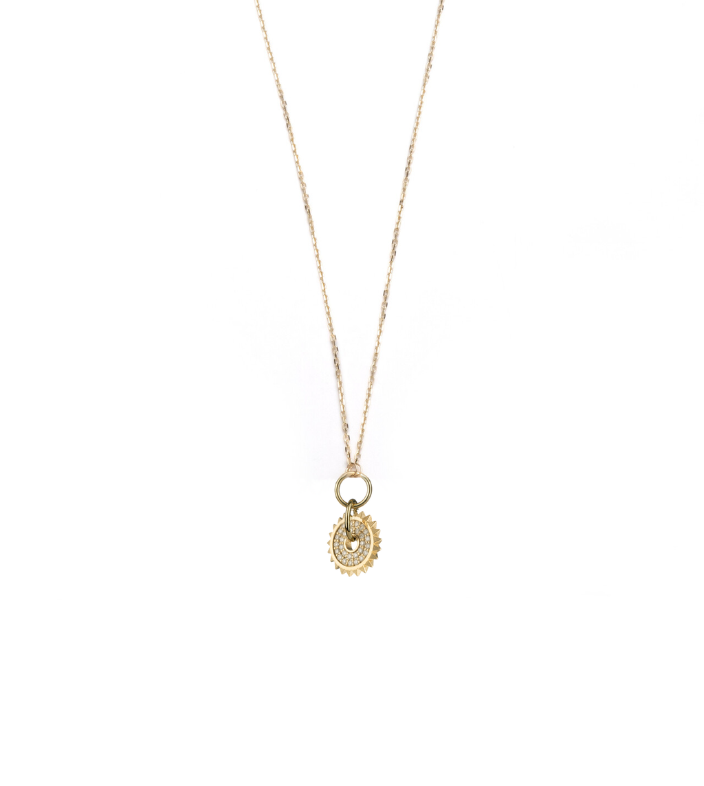 18K Yellow Gold Pave Disk : Disk Drop Necklace – FoundRae