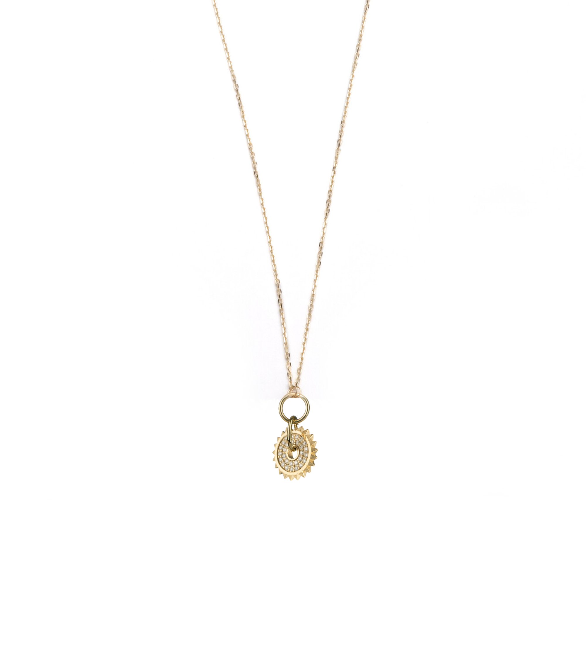 18K Yellow Gold Pave Disk : Disk Drop Necklace – FoundRae