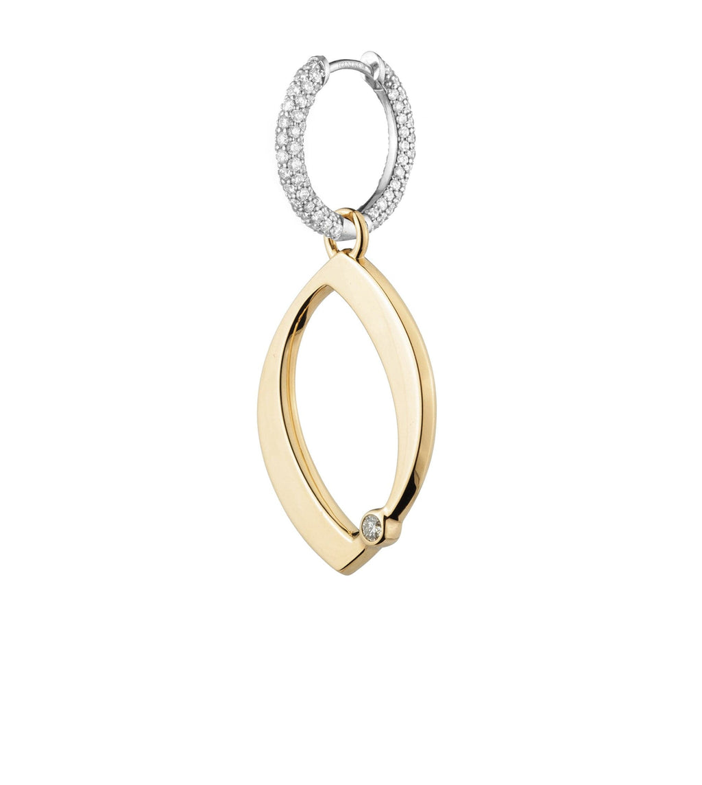 18K Yellow Gold Engravable Number 0 : Oversized Small Diamond Pave Chubby Ear Hoop – FoundRae